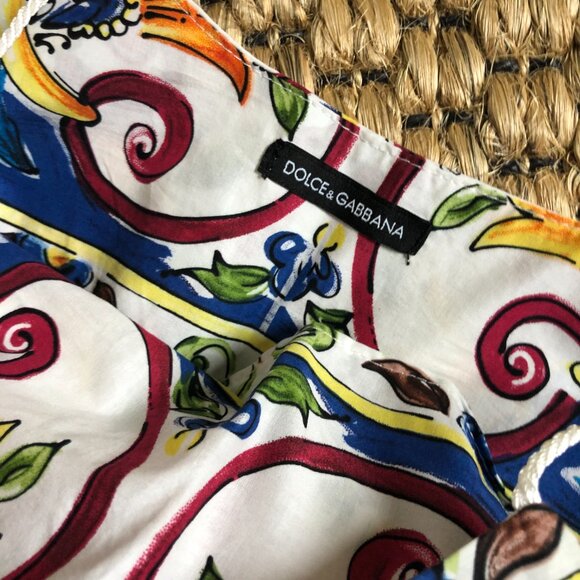 Dolce & Gabbana Girls Printed Cotton Top with rope strap details 10-12 years - Picture 5 of 6